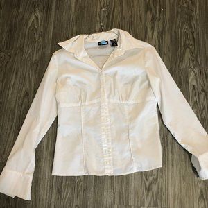 New York & Company White Work Blouse